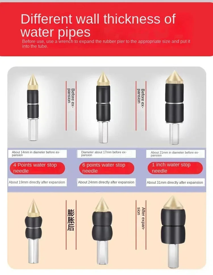 PPR Pipe Stopping Needle Hot Melt Pipe Breakers Welding Water Pipe Plugging Portable Quick Repair Tools for 20/25/32 Water Pipes