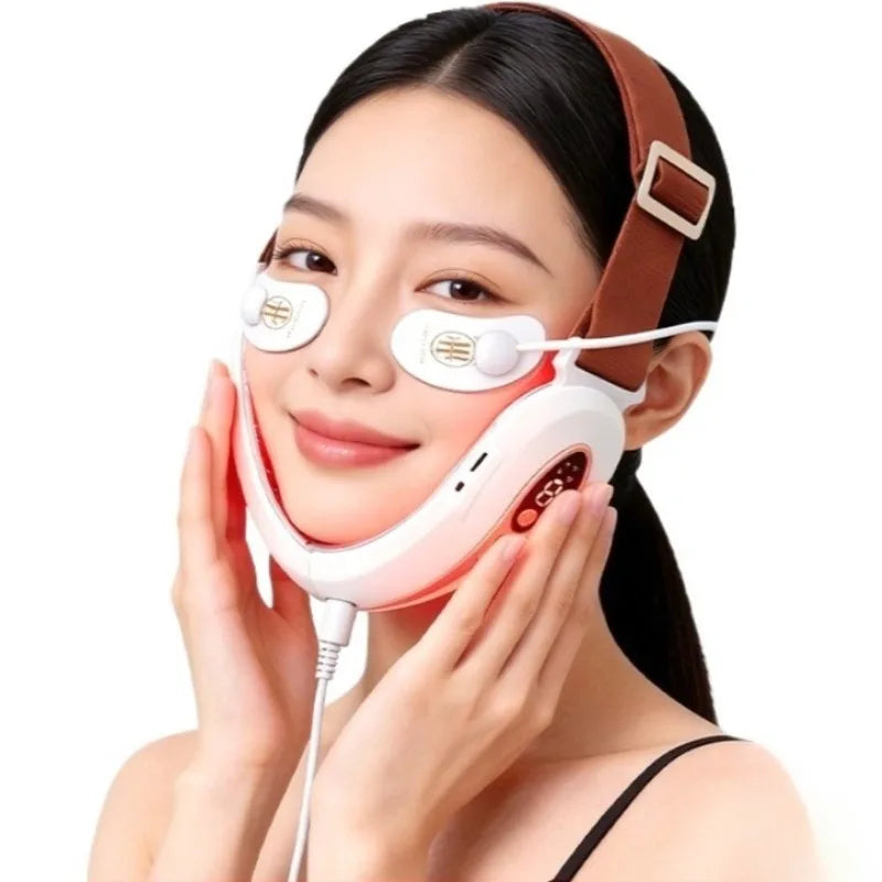 V Face Shaped Massager Red Light Therapy Micro-current Face Shaping Machine Skin Care Lifting Facial Home Use Beauty Devices