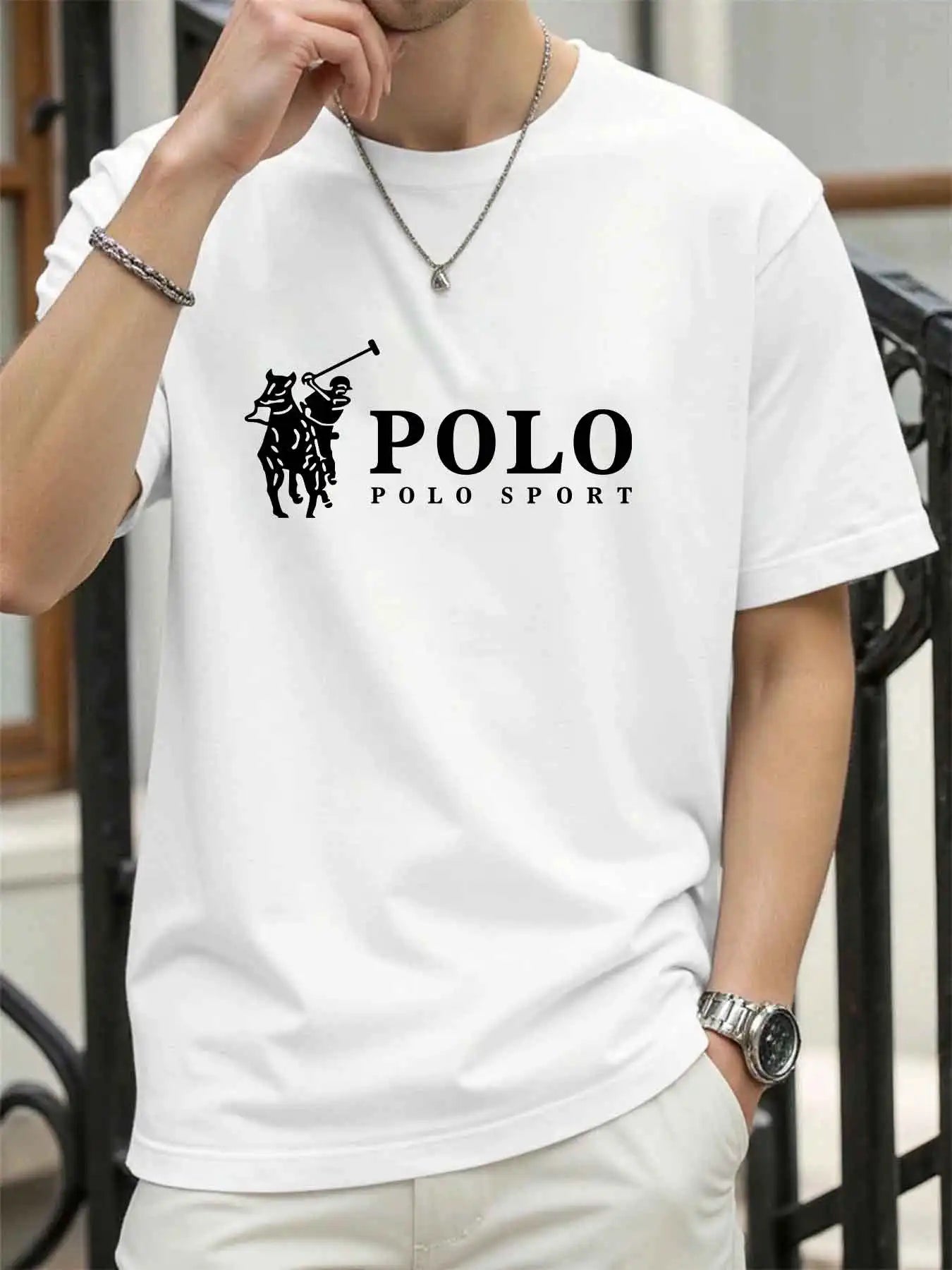 Men's 100% Cotton Print T-Shirt — Loose Fit Summer Sports Top