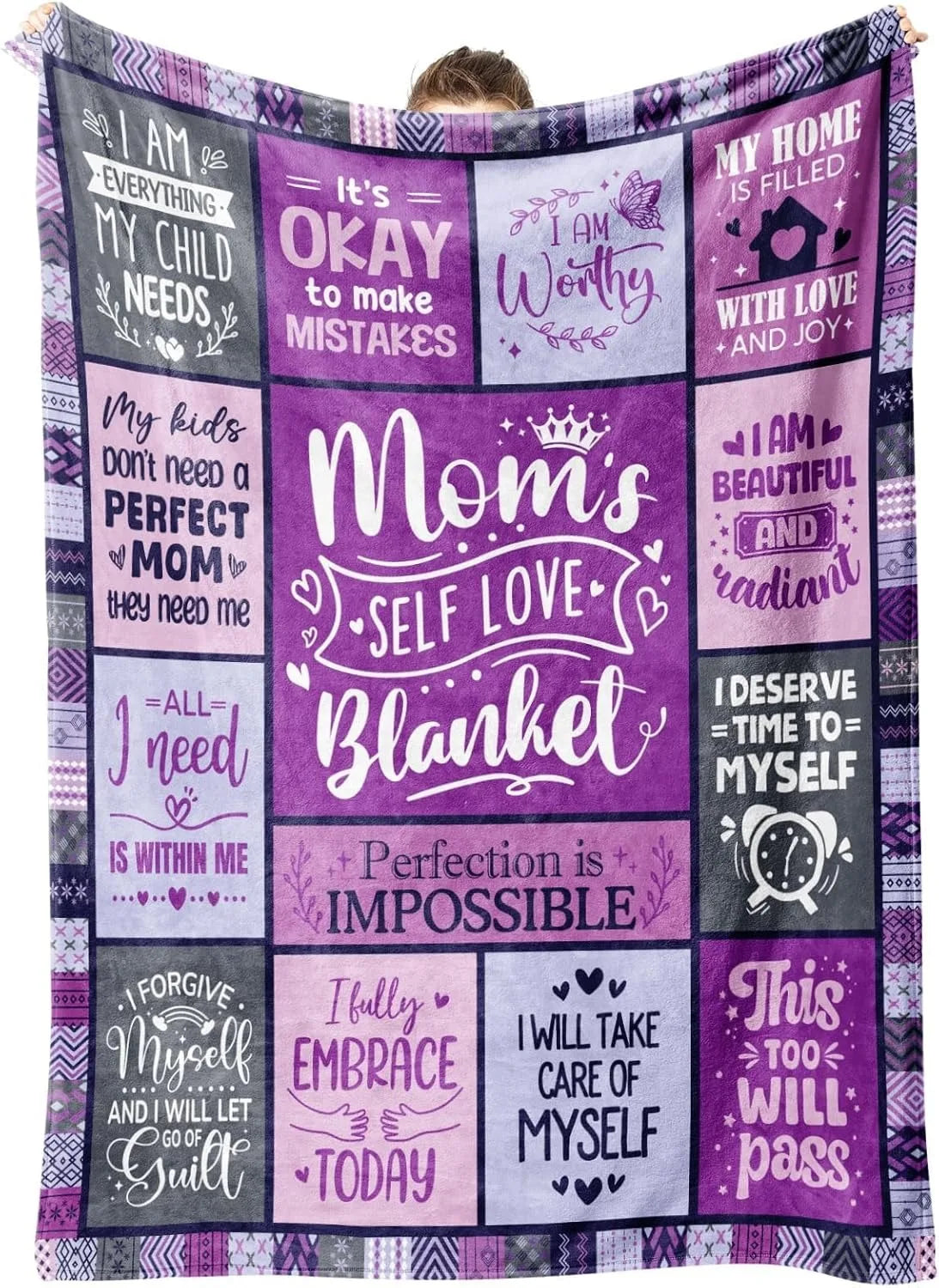 Gift for Mom Flannel Throw Blanket with Loving Message