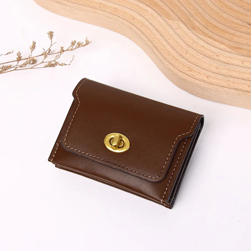 Women's Fashion Short PU Leather Wallet – Slim Coin & Card Holder Purse