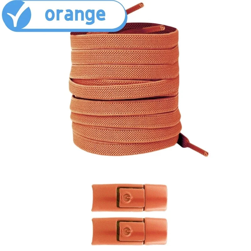No-Tie Elastic Shoelaces with Press Lock – 8mm Flat Sneaker Laces for Kids & Adults | One Size Fits All Shoes