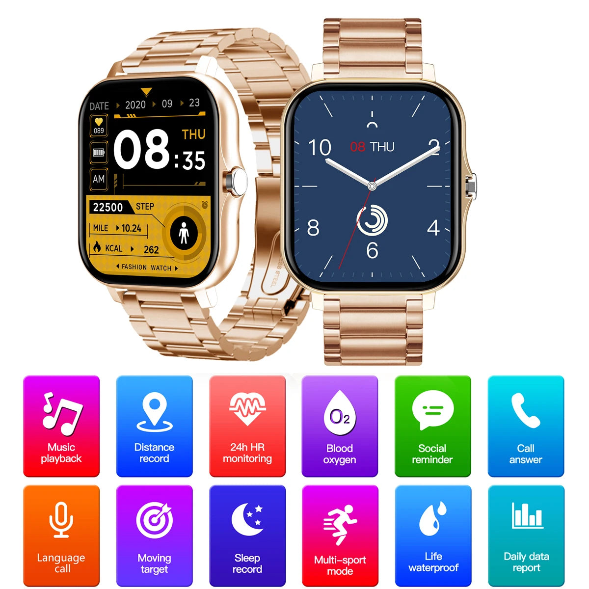NEW 2026 Fashion SmartWatch Android Phone 2.01" Color Screen Full Touch Custom Dial Watch Women Bluetooth Call Smart Watch Men