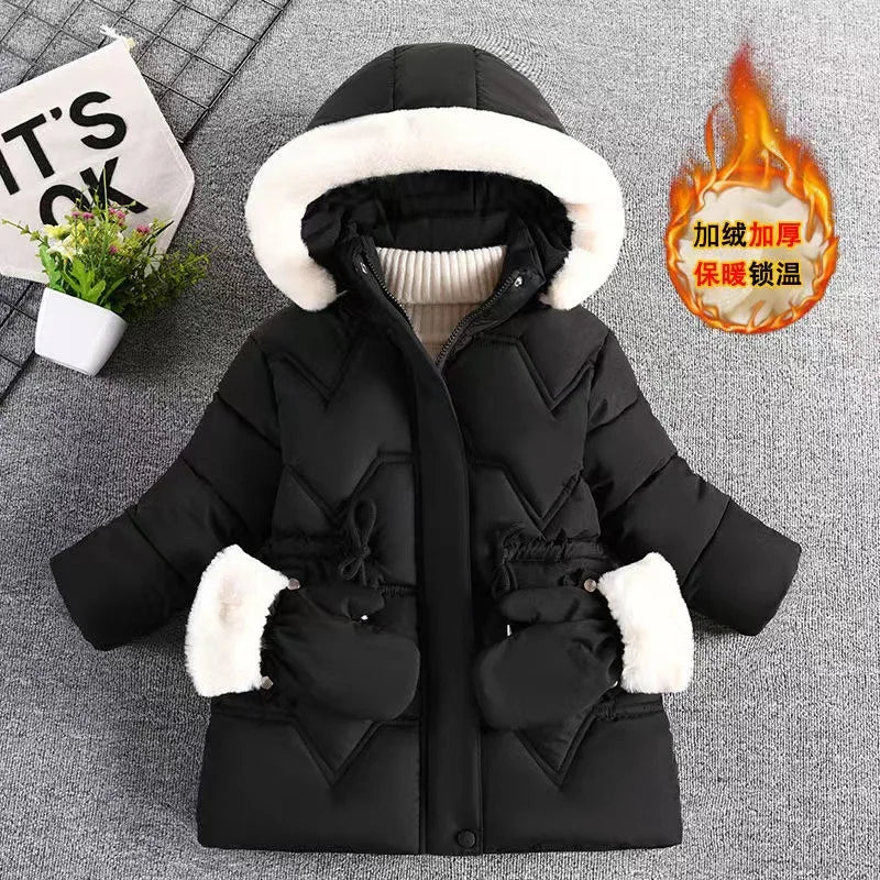 Girls' Hooded Winter Coat with Belt - Plush Lined Heavy Jacket - photo 21