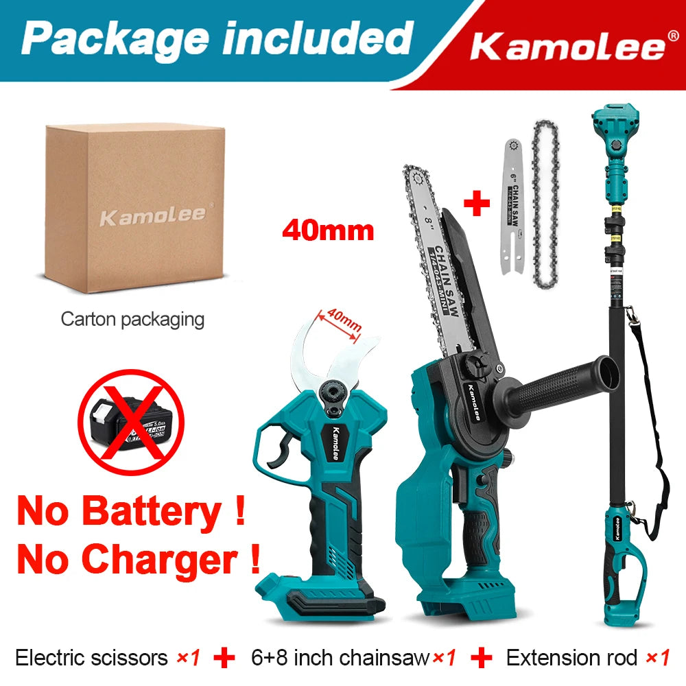 Kamolee 2.5 meter extension pole High branch saw suitable for electric scissors rechargeable chain saw 6-inch/8-inch hand saw