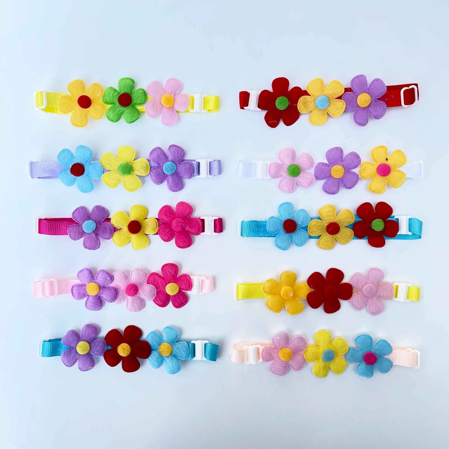 50/100pcs Colorful Flower Dog Bow Ties Beautiful Pet Dog Cat Bowties Collar Fashion Cute Pet Accessories For Small Dogs