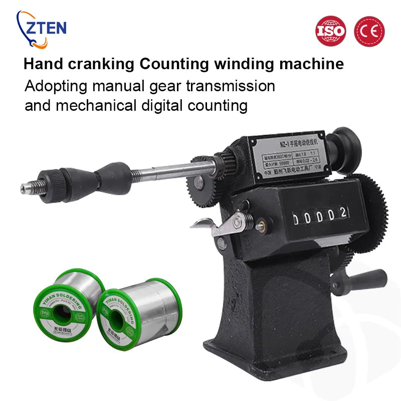 NZ-1 Hand Cranked Coil Winding Machine – Mechanical Counter Small Winding Tool