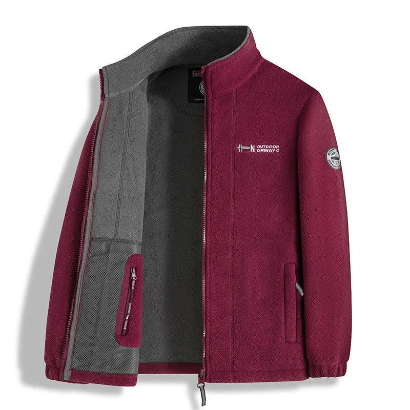 Men's Thick Polar Fleece Winter Jacket - Warm Zip-Up Outdoor Coat - photo 7