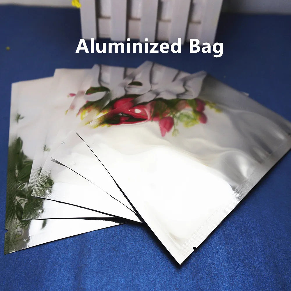 100pcs Aluminum Foil Zip Lock Bags – Food Grade Silvery Mylar Resealable Pouches for Snacks, Herbs & Gift Packaging