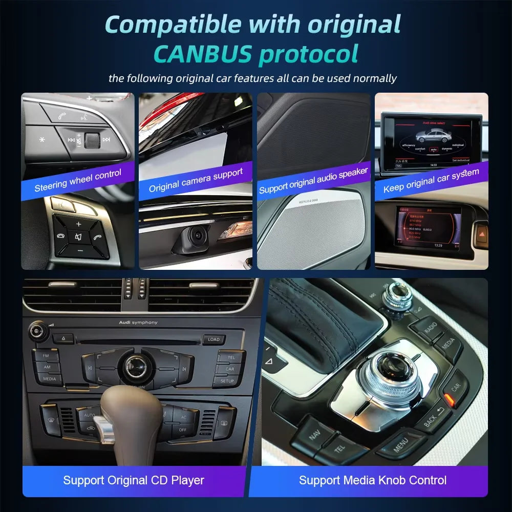 12.3" Car Stereo with Apple CarPlay & Android Auto, Compatible with Audi A4 A5 Q5 B9 (2016-2023)
