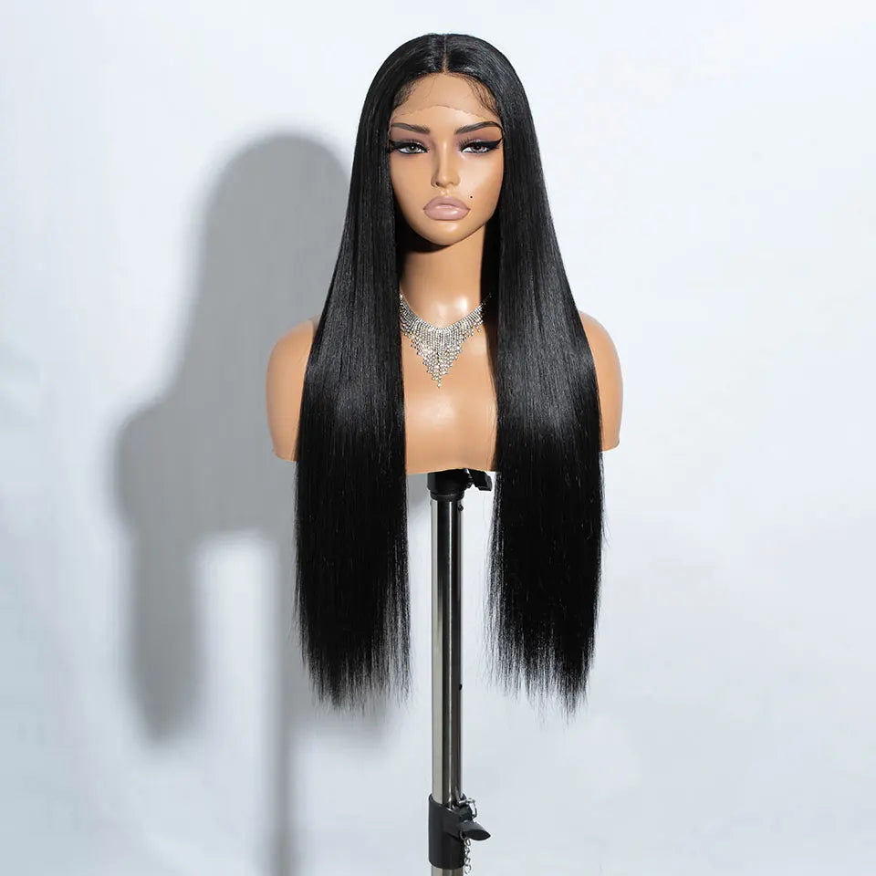 Noble Cosplay Long Straight Synthetic Lace Front Wigs For Women 30 Inch Middle Part Synthetic Lace Wig High Temperature Fiber