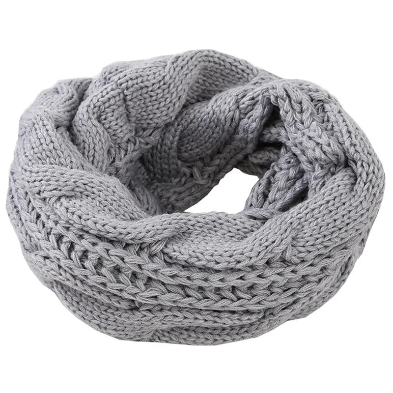 Women's Color Block Knit Loop Scarf - Circle Infinity Winter Scarf - photo 17