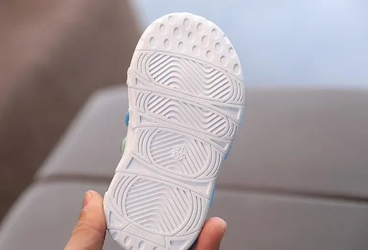 Colorful Letter Pattern Hook Loop Children Sports Shoes Breathable Comfortable Casual Sneakers Kids Outdoor Non Slip Fashion