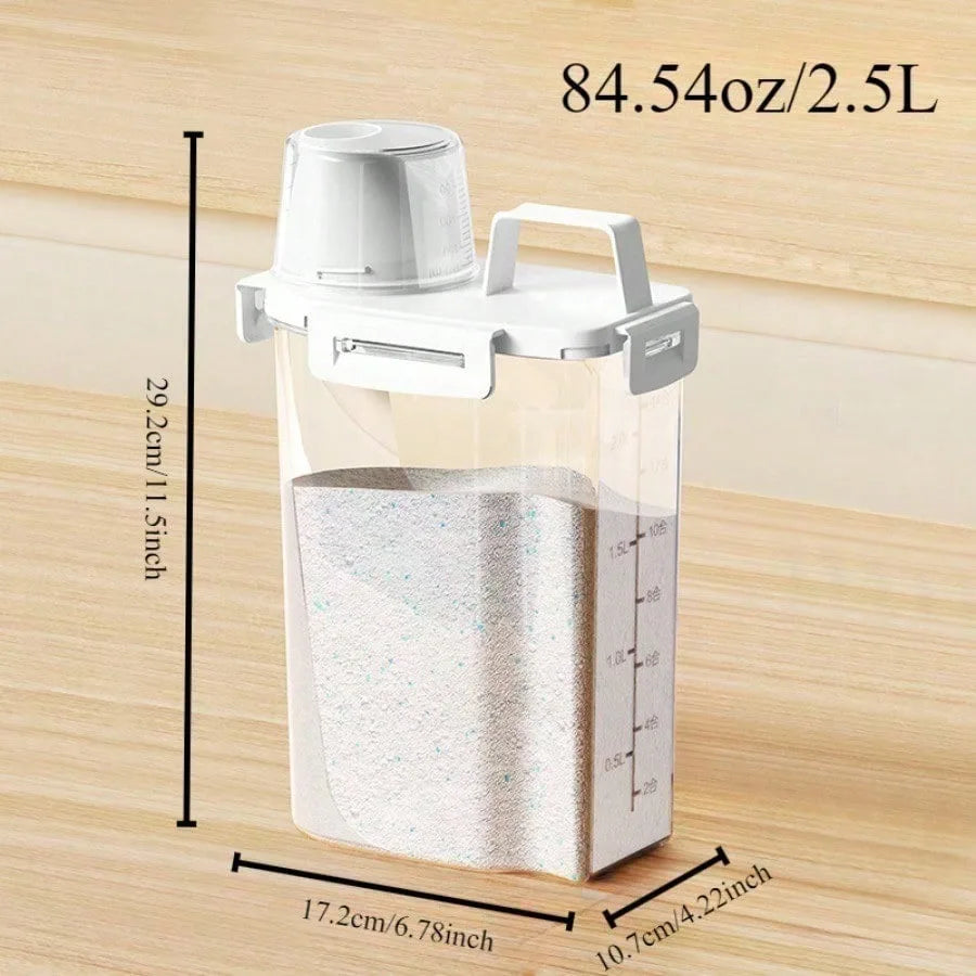 2.5L Covered Rice & Nut Keeper - White Pantry Storage Box - photo 7