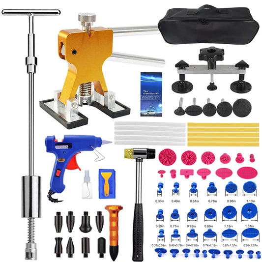 Professional Paintless Car Dent Repair Kit – 25/35/77PCS Auto Body Dent Removal Tools with Puller & Glue Gun