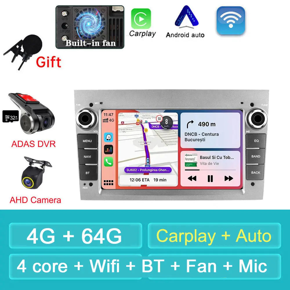 Car Stereo with Apple CarPlay & Android Auto, Compatible with Opel/Vauxhall Astra, Antara, Vivaro, Vectra & Corsa