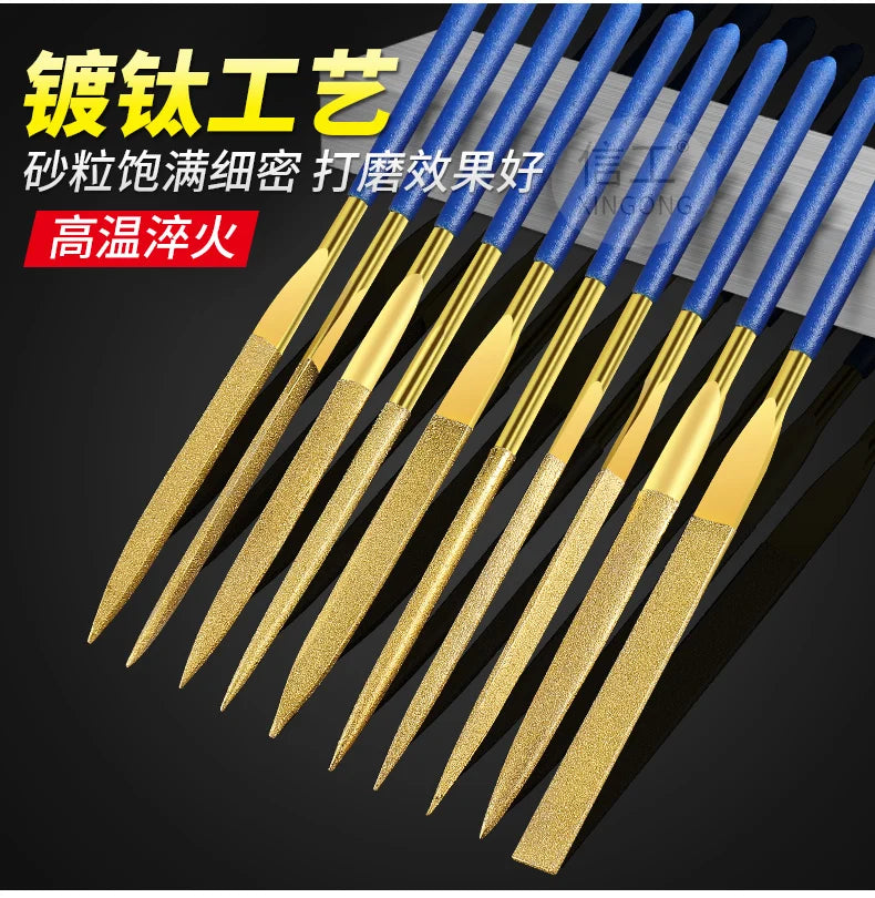 Diamond File, Titanium-coated File, Metal Jade Grinding Tool Set