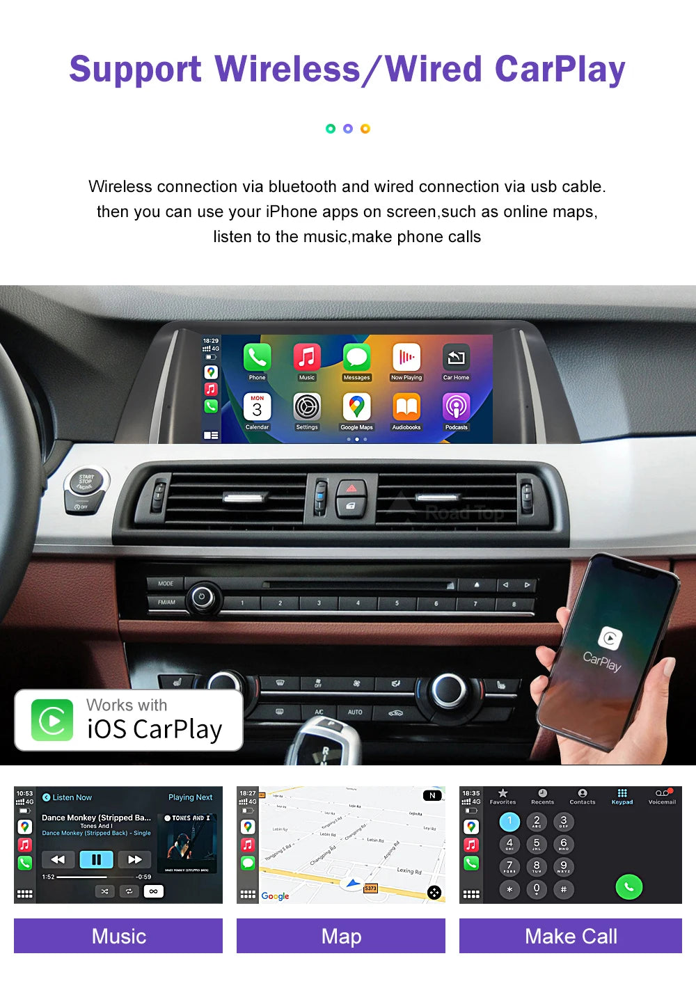 10.25" 12.3" Multimedia Touch Screen For BMW 5 Series F10 F11 CIC NBT System 2026-2026 Wireless Carplay Android Auto Car Radio