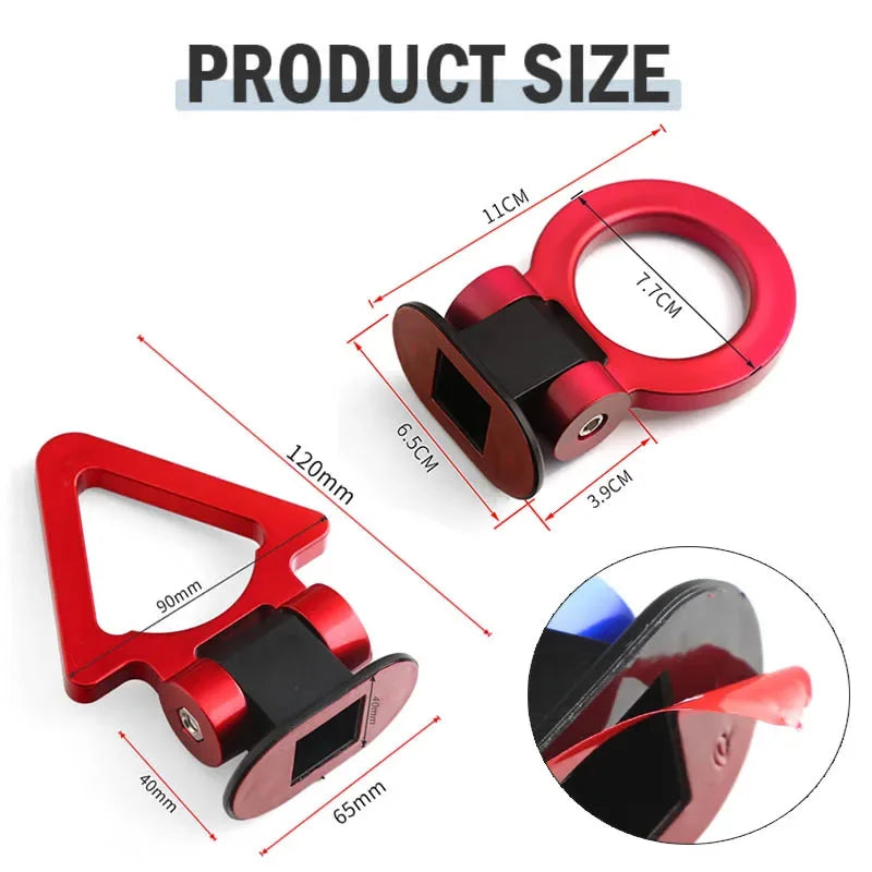 2 Car Style Trailer Hooks Designs，Decorative Car Sticker,Front Rear Trailer,Racing Ring Simulation,Vehicle Trailer Hook