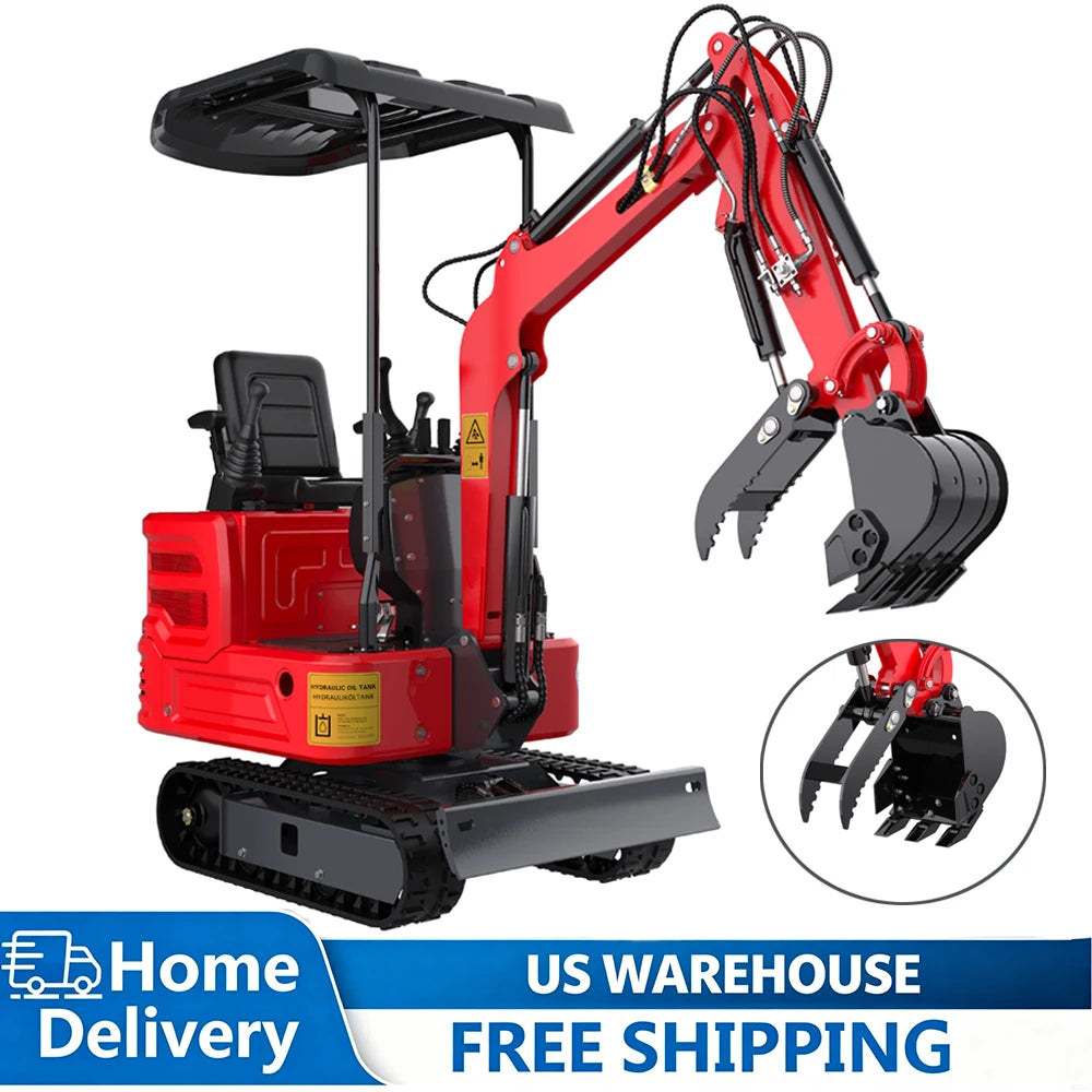 MACHPRO Mini Excavator with Kubota Engine, Equipped with Hydraulic Thumb Clamp & Multiple Attachments Free Shipping