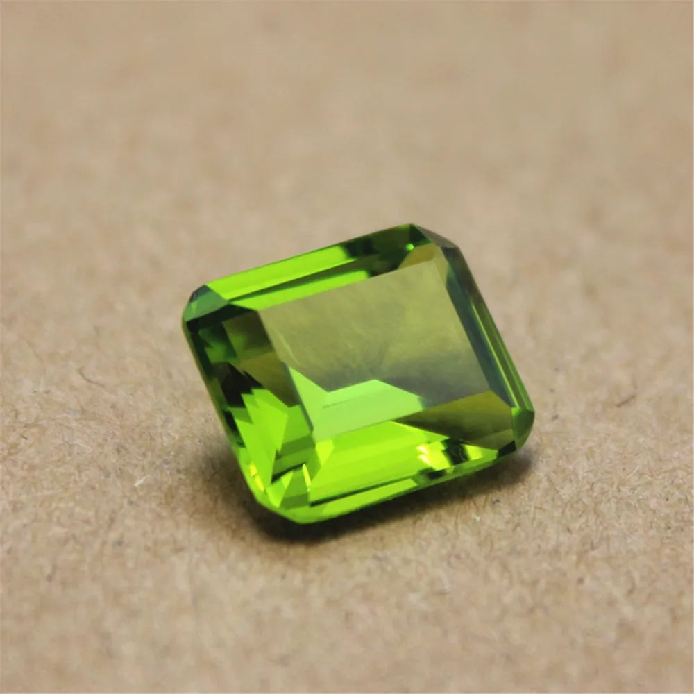 Peridot Rectangle Faceted Gemstone Emerald Cut Peridot Gem 10X12mm
