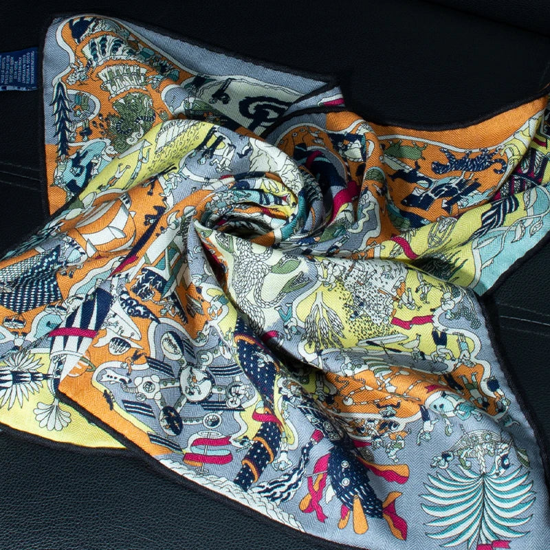 Women's Fantasy Print Square Scarf - 65cm Soft Neck Scarf - photo 3