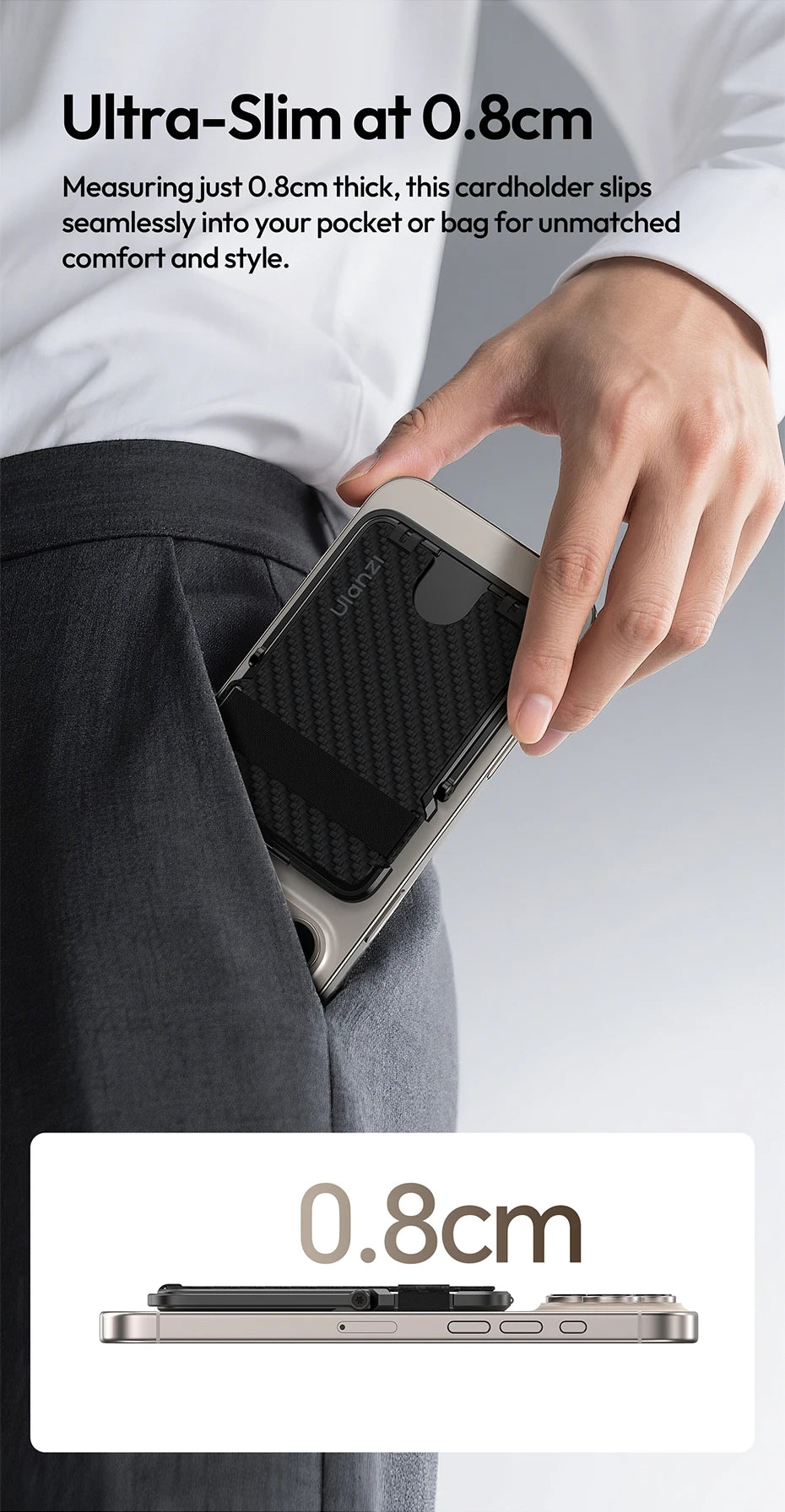 Original Ulanzi ML25 Aluminum Alloy Cardholder Phone Stand Double Side Magnetic Ring Portable Anti Scratch Foldable Fit