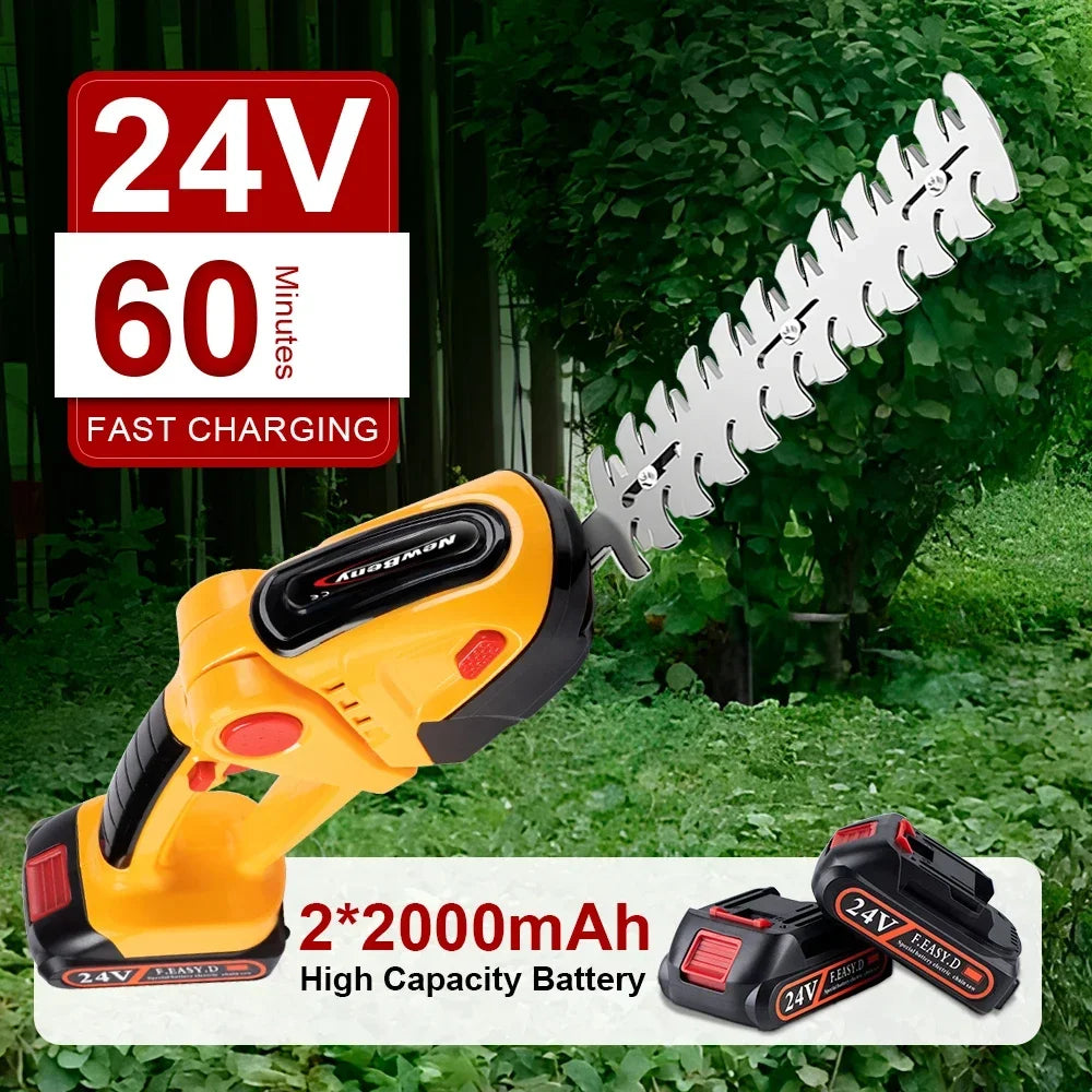 2-in-1 Cordless Hedge Trimmer & Grass Shear — 21V Battery Yard Tool