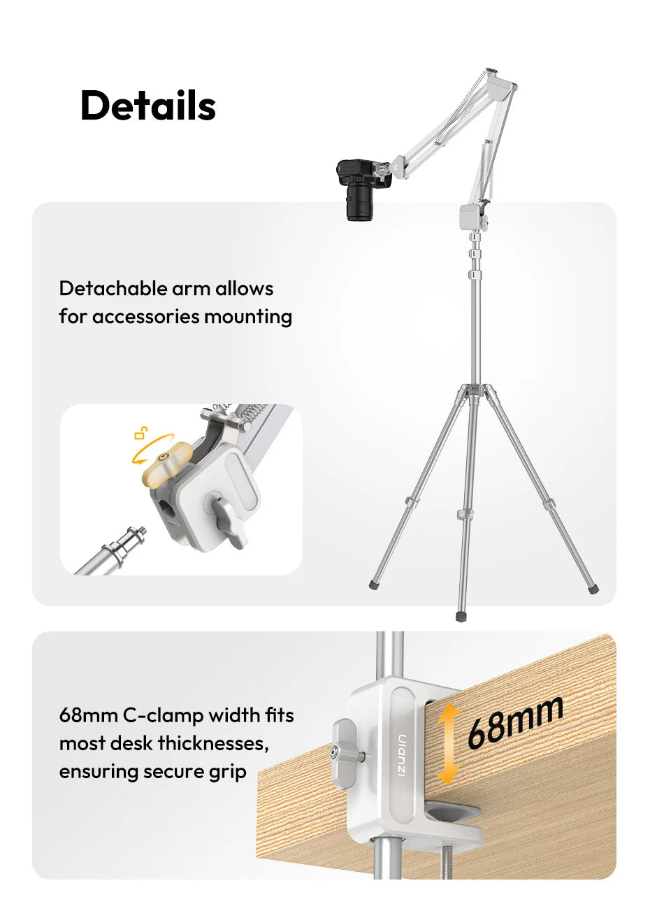 Original Ulanzi TH04 Dragon Camera Overhead Mount  Phone SLR Microphone Cantilever Bracket  Desktop Shooting Live Streaming