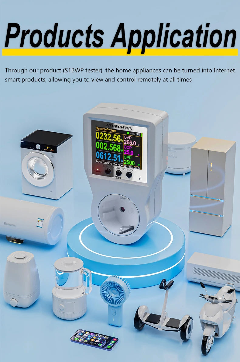 AC85-265V 16A Tuya WiFi Smart EU Socket Voltmeter Ammeter Power Meter Curve Electricity Bill Energy Consumption Analyzer Monitor