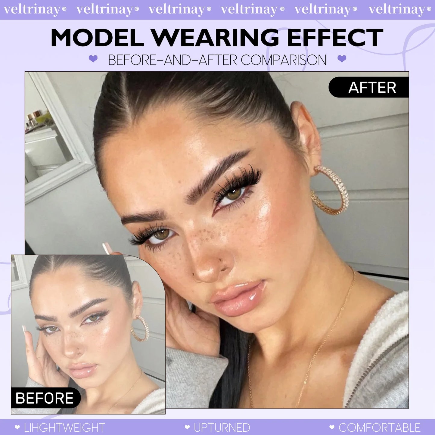 VELTRINAY Fluffy Lash Clusters Manga Lashes Spikes Lashes Mixed Lash Tray Natural Faux Mink Lashes Eyelashes Extension Makeup