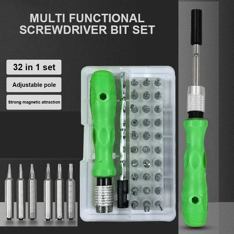 Juego De Destornilladores De Reparación De Herramientas 32 En 1, Mini Destornillador Magnético De Precisión, Kit De Brocas, T