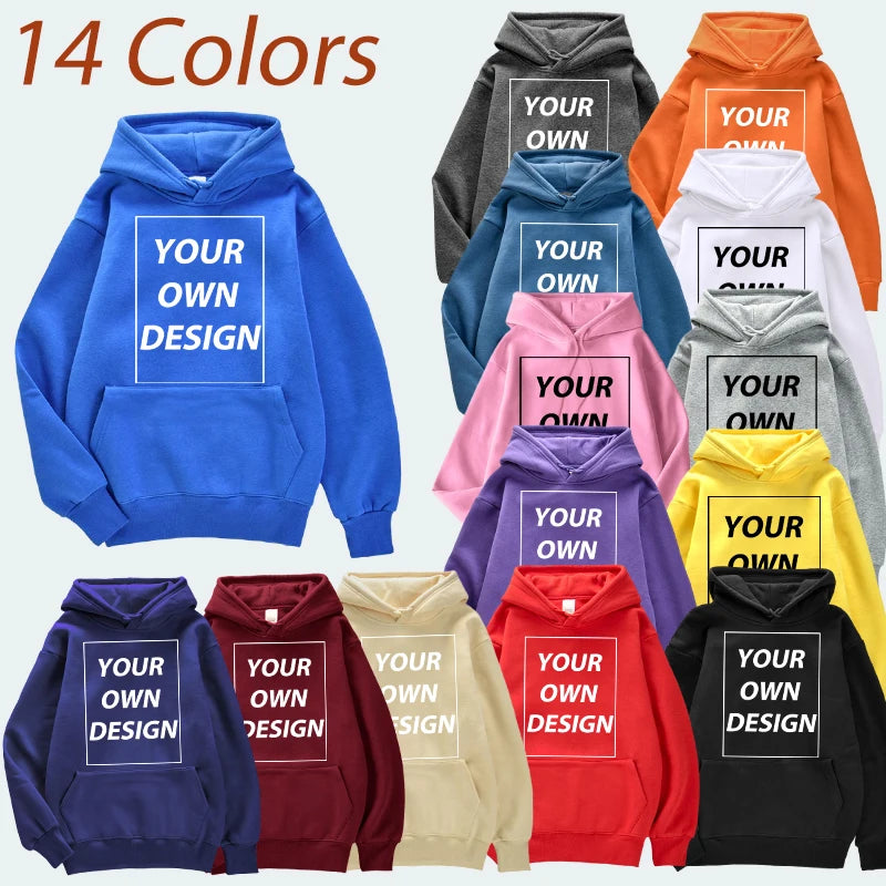 Custom Print Pullover Hoodie, Personalized Sweatshirt