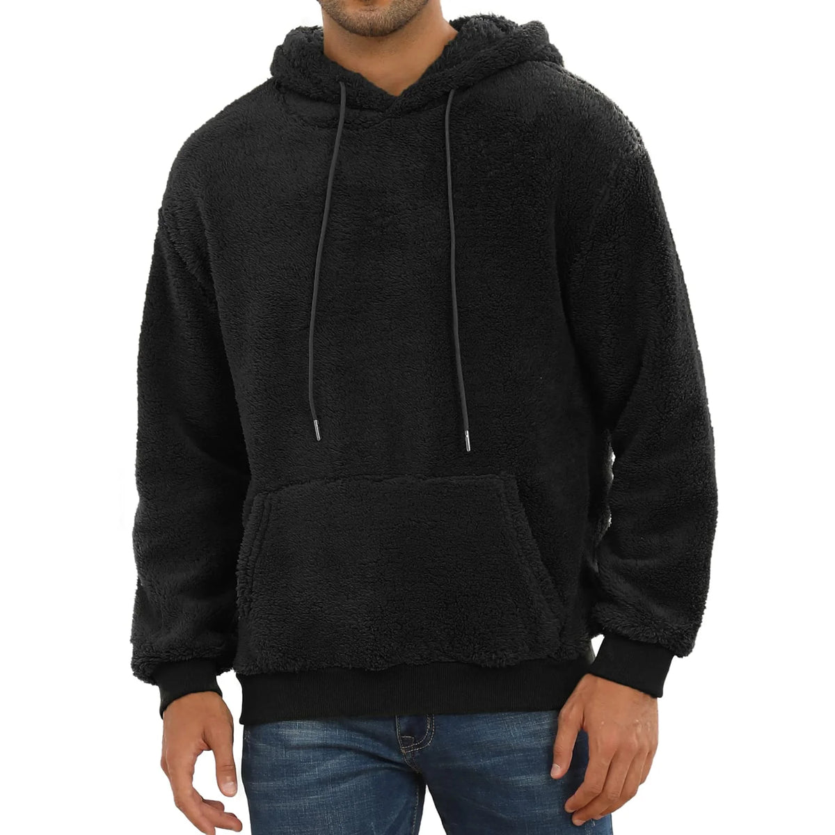 Men's Sherpa Hoodie - Plush Pullover Sweatshirt with Pockets - photo 2
