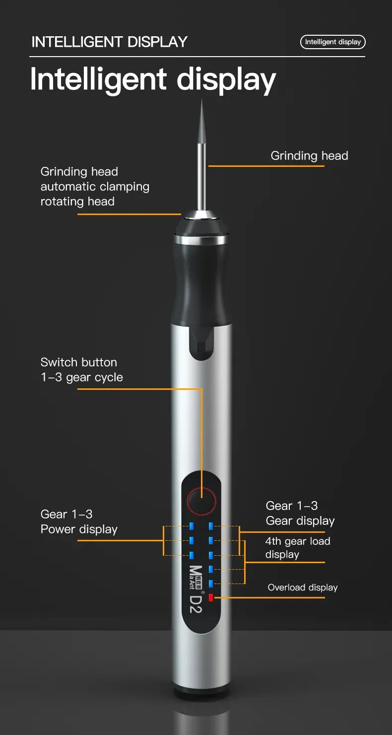 MaAnt D1 D2 Electric Grinding Pen Intelligent Charging Engraving Pen Phone CPU IC Polishing Lattice Cutting Tool  OCA  Remover