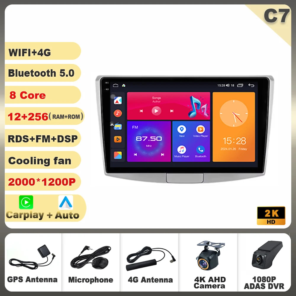 9" Android Car Stereo for VW Passat B7 B6 CC (2010–2015) — Wireless CarPlay, Android Auto, GPS, 5G WiFi