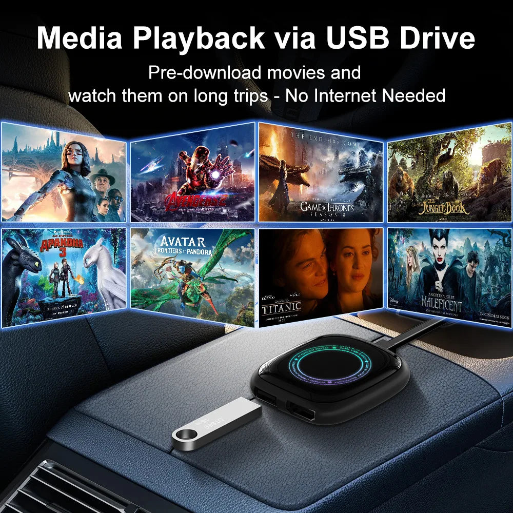 2 in 1 Wired to Wireless Carplay Android Auto Mini Box Dongle Wireless Carplay Adapter For Apple iPhone Android Phone Car play