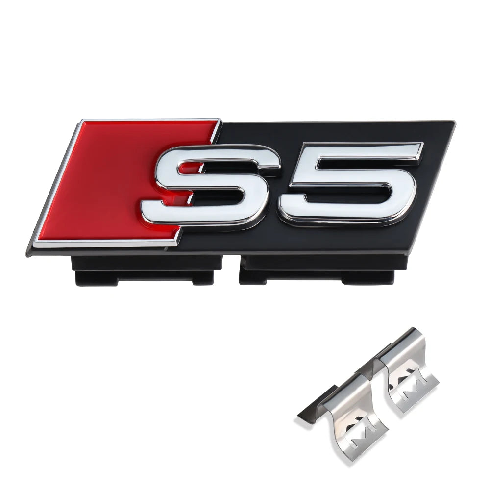 1pc ABS Car Styling Grill Front Hood Badge Grille Emblem Buckle Decoration For Audi S3 S4 S5 S6 S7 Logo Sticker Auto Accessories
