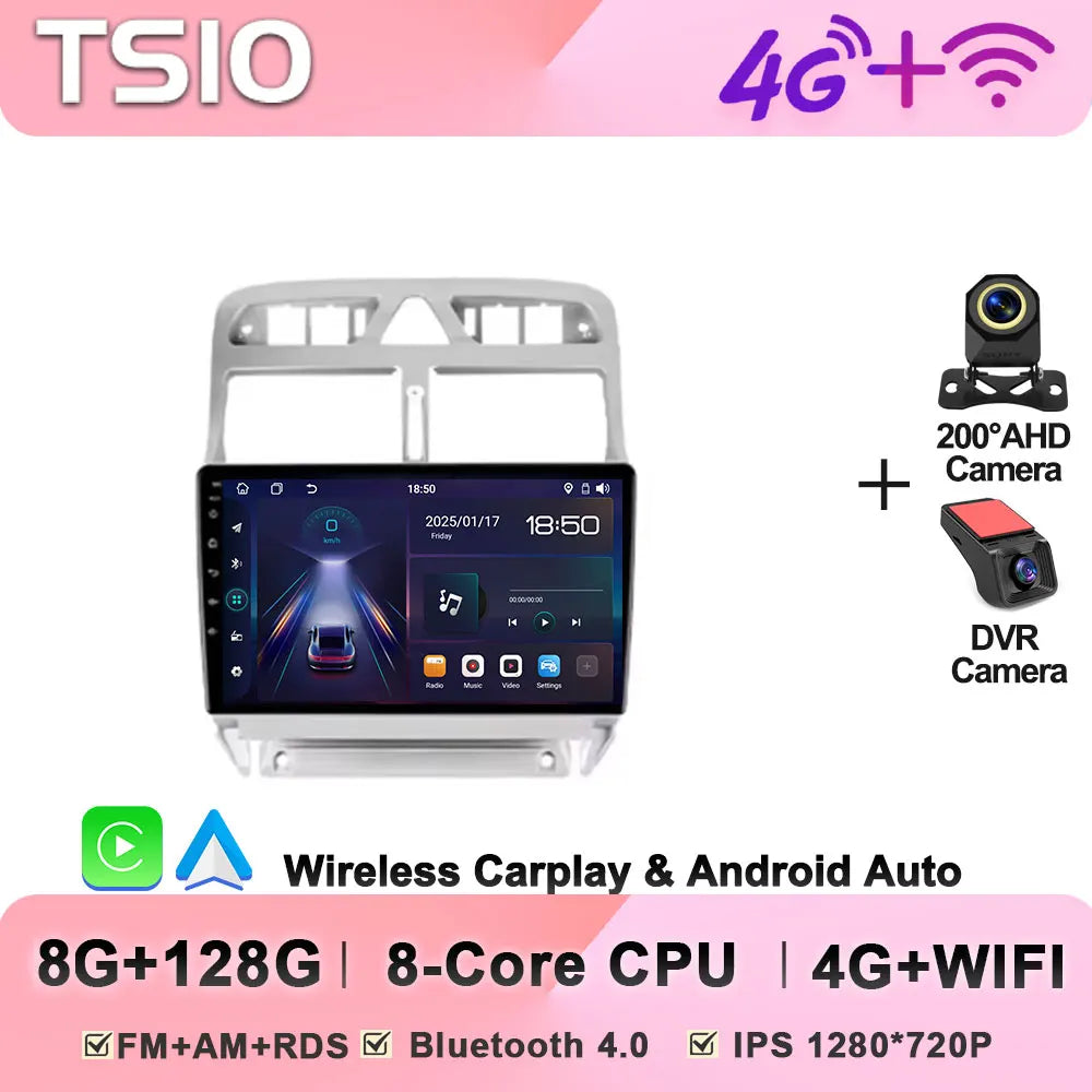 Car Radio Android 16 2din For Peugeot 307 1 2001 - 2008 GPS Navigation Smart Car Systems Wireless Android Auto Carplay 8 Core 4G