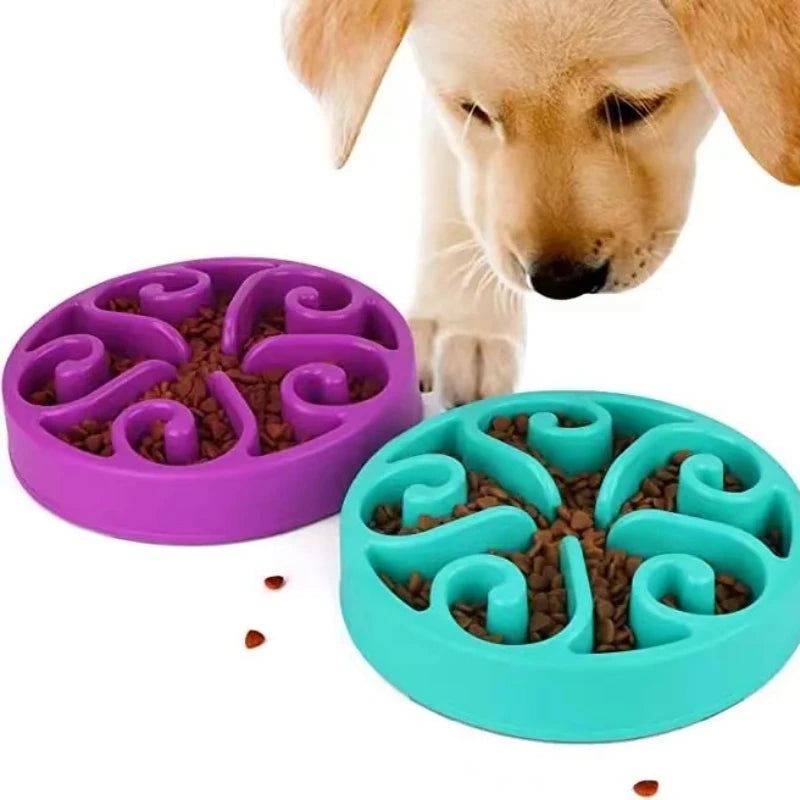 Slow Feeder Dog Bowl in Sky Blue or Purple - Maze Feeding Dish - photo 5