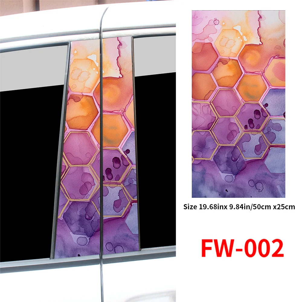 Honeycomb Car Stickers Auto B Pillar Waterproof Funny Decoration Cover Scratches Sunscreen Car Doors Pillar Vinyl Decals