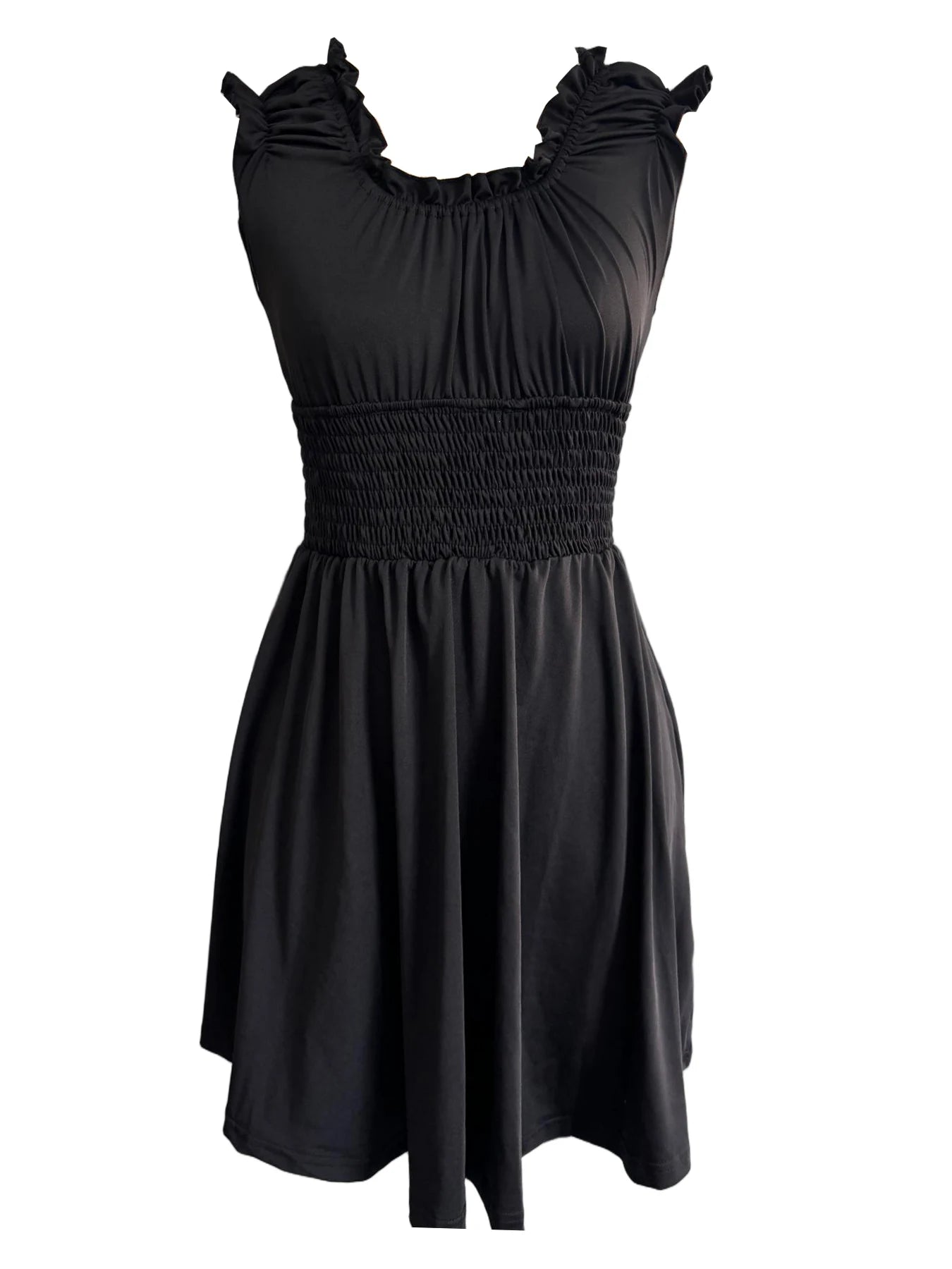 Summer new V-neck slim fit elastic waist women's dress with floral patchwork design, suitable for beach vacations