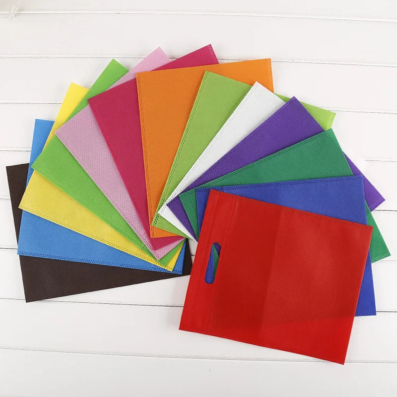 50pieces Nonwoven Storage Bags Eco-friendly and Reusable Nonwoven Shopping Bags Gifts Promotional Tote Bags