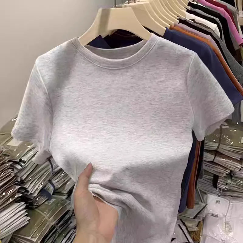 Women's plain cotton t-shirt - view 9