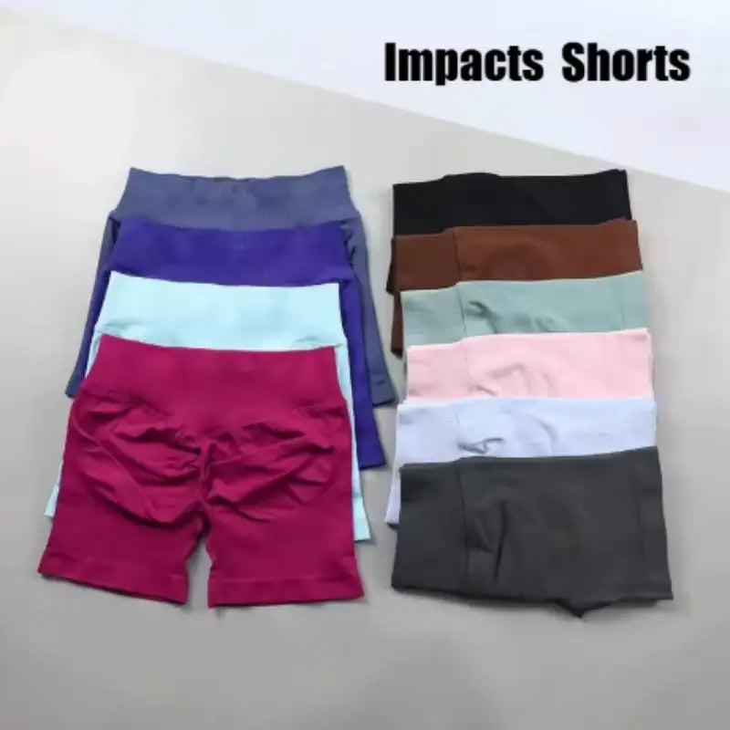 Impacts Shorts Set Workout Scrunch Shorts Sets Halter Sports Fitness Clothes Gym Suit Scrunch Shorts