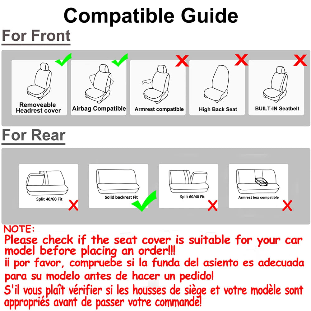 Universal Car Seat Cover Full Set for Car, SUV, Truck & Van