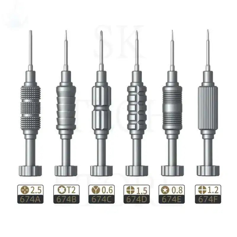 TE674 High Hardness Precision Screwdriver 0.6 0.8 1.2 1.5 T2 2.5 Plum Blossom Cross For iPhone Bottom Internal Disassembly Tools