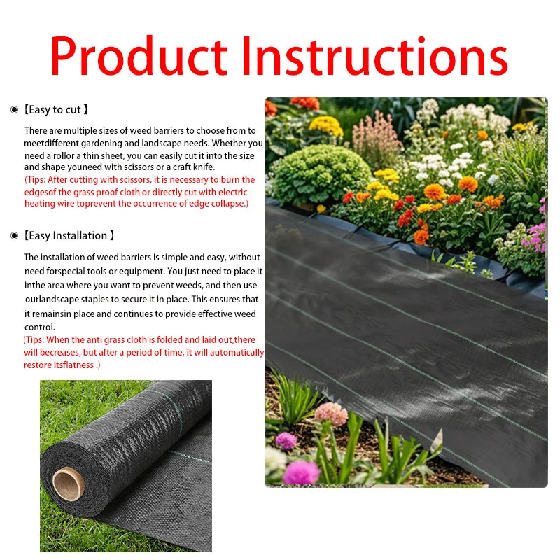 Durable Weed Barrier Fabric for Gardens & Landscaping