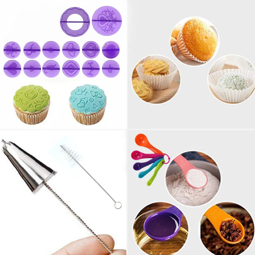 137-Piece Cake Decorating Kit - Turntable, Piping Tips & Bags - photo 4