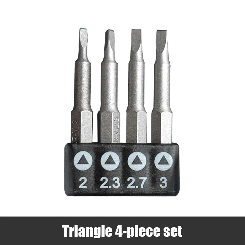 Precision Y U Shaped Triangle Screwdriver Magnetic Bit 1/4in Inner Cross Three Points Screw Driver Security Tip For Power Drill